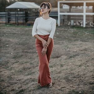 Heavy Linen wide leg pants